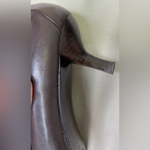 Bandolino Brown Leather Women's Shoes with Kitten Heel Pump Size 9.5 - Picture 13 of 16